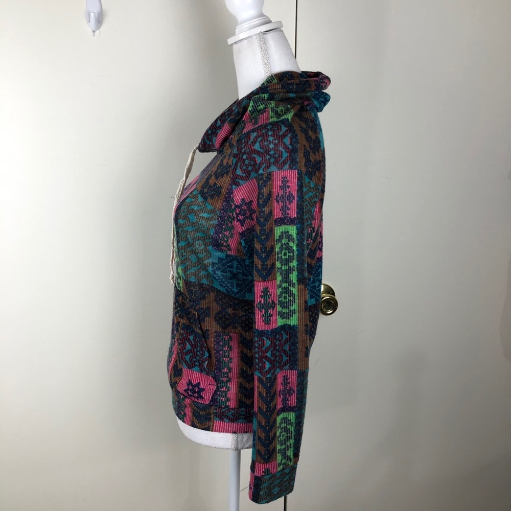 Self Esteem Cowl Neck Patch Aztec Design Sweater - image 3